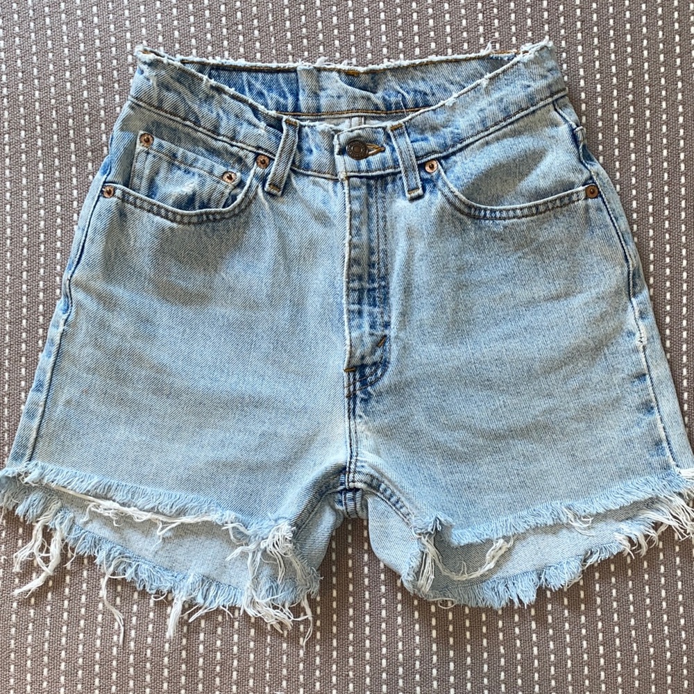 Levi's Light Blue High-Rise Denim Shorts